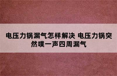 电压力锅漏气怎样解决 电压力锅突然噗一声四周漏气